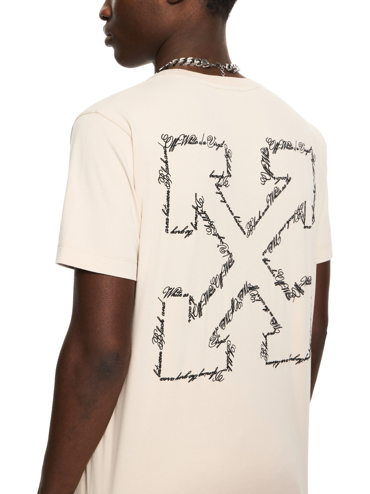 OFF WHITE Script Arrow Slim T-shirt PUMICE STONE 44MAA027S26J002