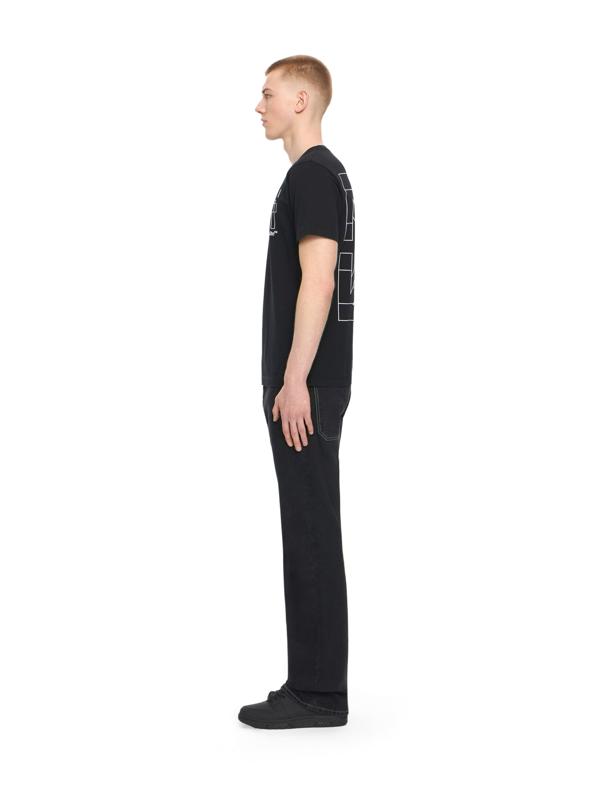 OFF WHITE Outline Double Arrow Slim T-shirt BLACK 44MAA027S26J003