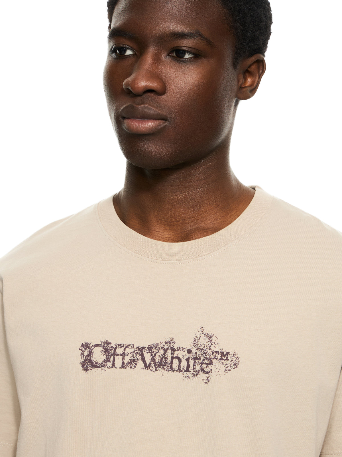 OFF WHITE Heraldic Arrow Slim T-shirt FADE OUT STONE 44MAA027S26J008