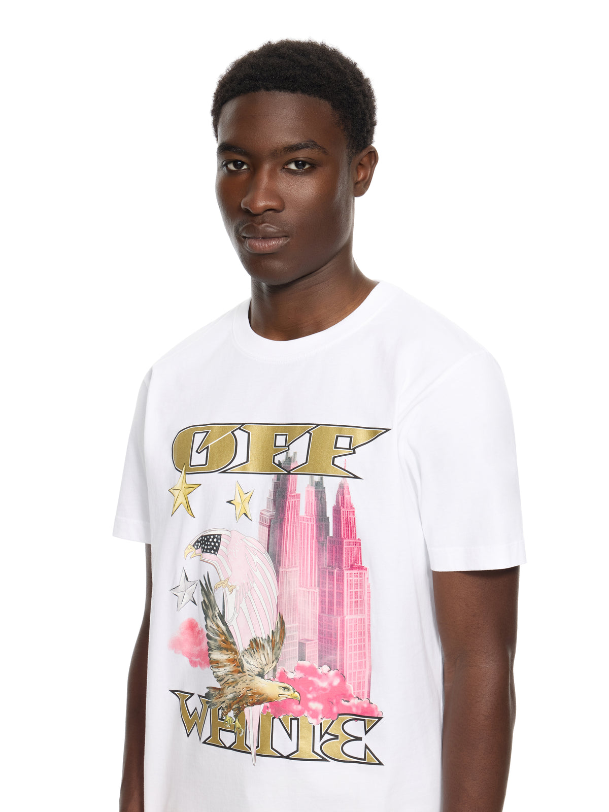 OFF WHITE All-over Frame Slim T-shirt WHITE 44MAA027Z26J001