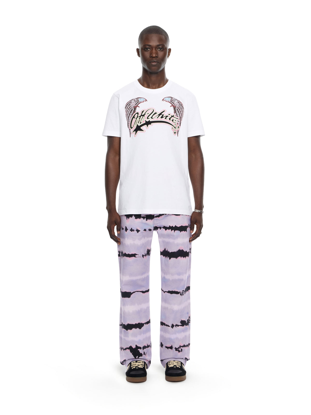 OFF WHITE Swarovski Double Eagle Slim T-shirt WHITE 44MAA027Z26J008