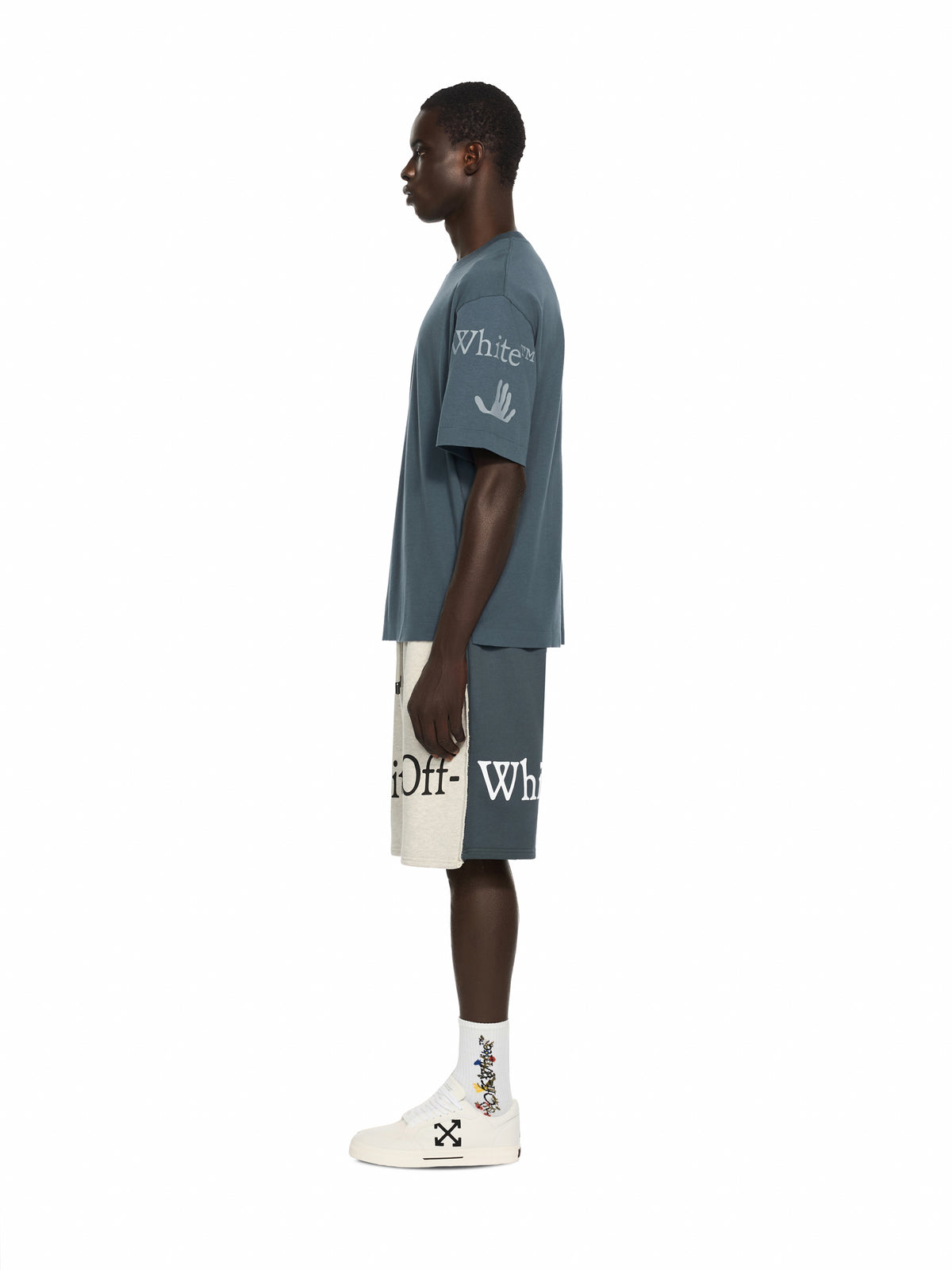 OFF WHITE Swimming Logo Skate T-Shirt DARK SLATE 44MAA120F26J004
