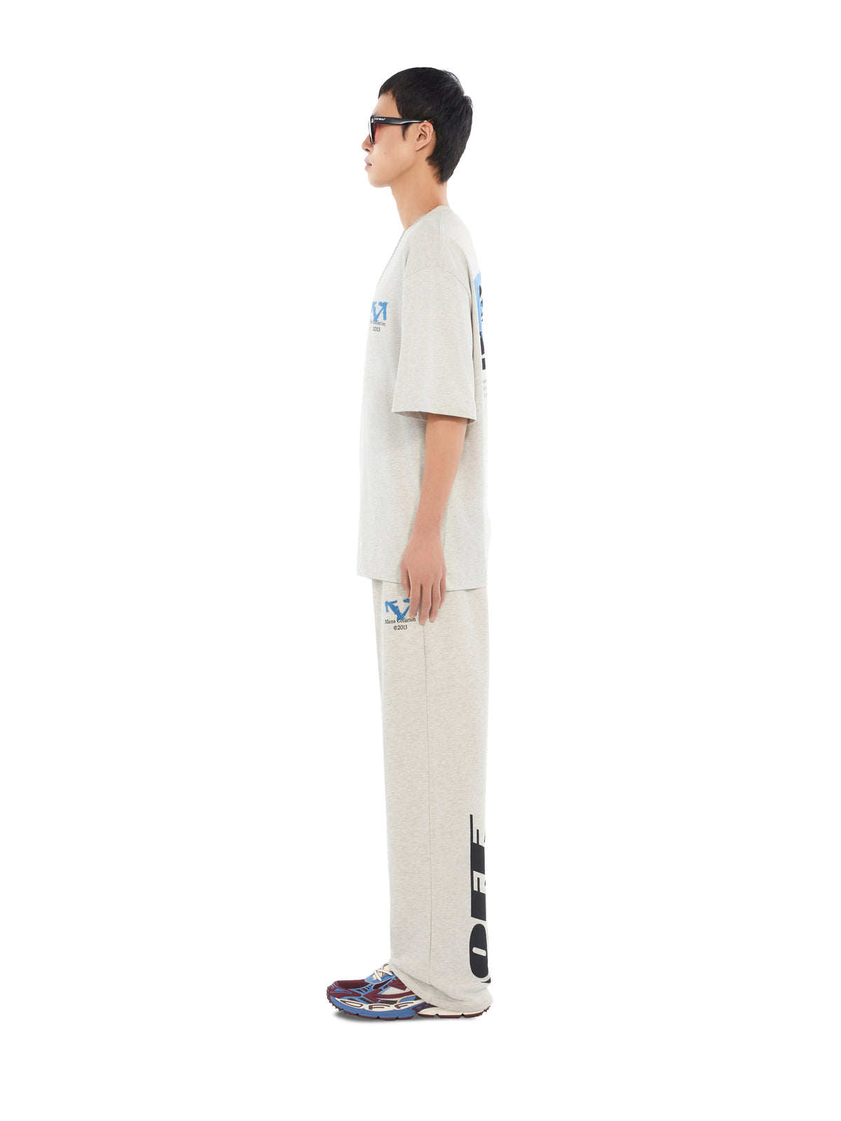 OFF WHITE Half Arrow Skate Short Sleeve T-Shirt GREY MELANGE 44MAA120F26J007