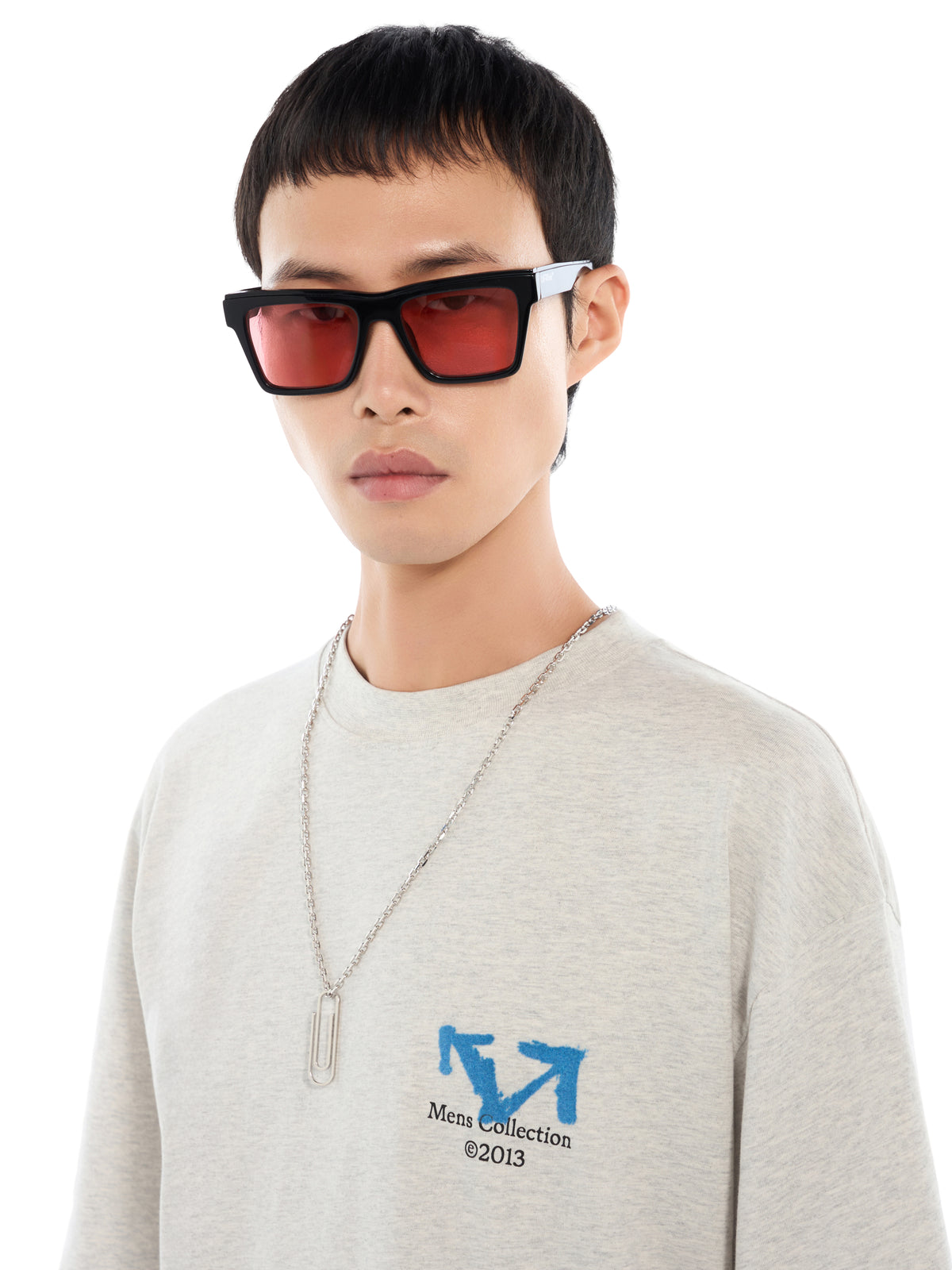 OFF WHITE Half Arrow Skate Short Sleeve T-Shirt GREY MELANGE 44MAA120F26J007