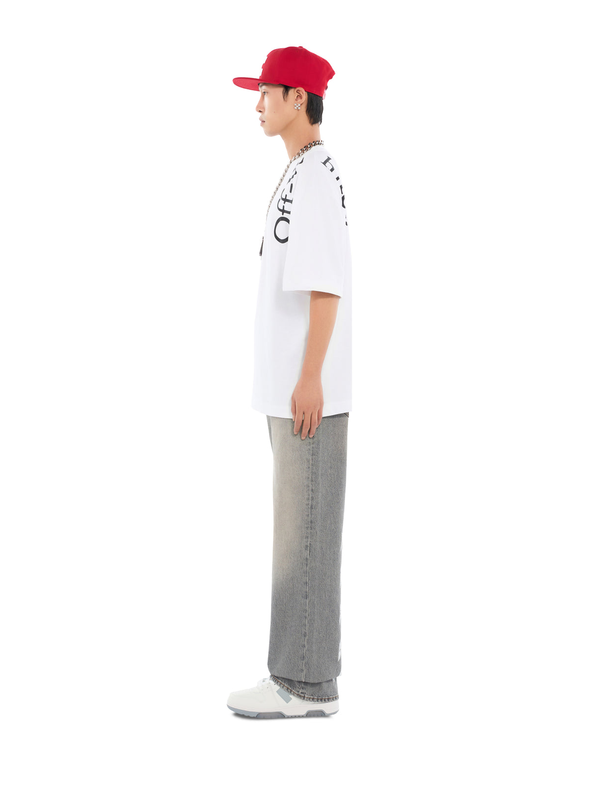 OFF WHITE Vertical Bookish Skate T-Shirt WHITE 44MAA120F26J010