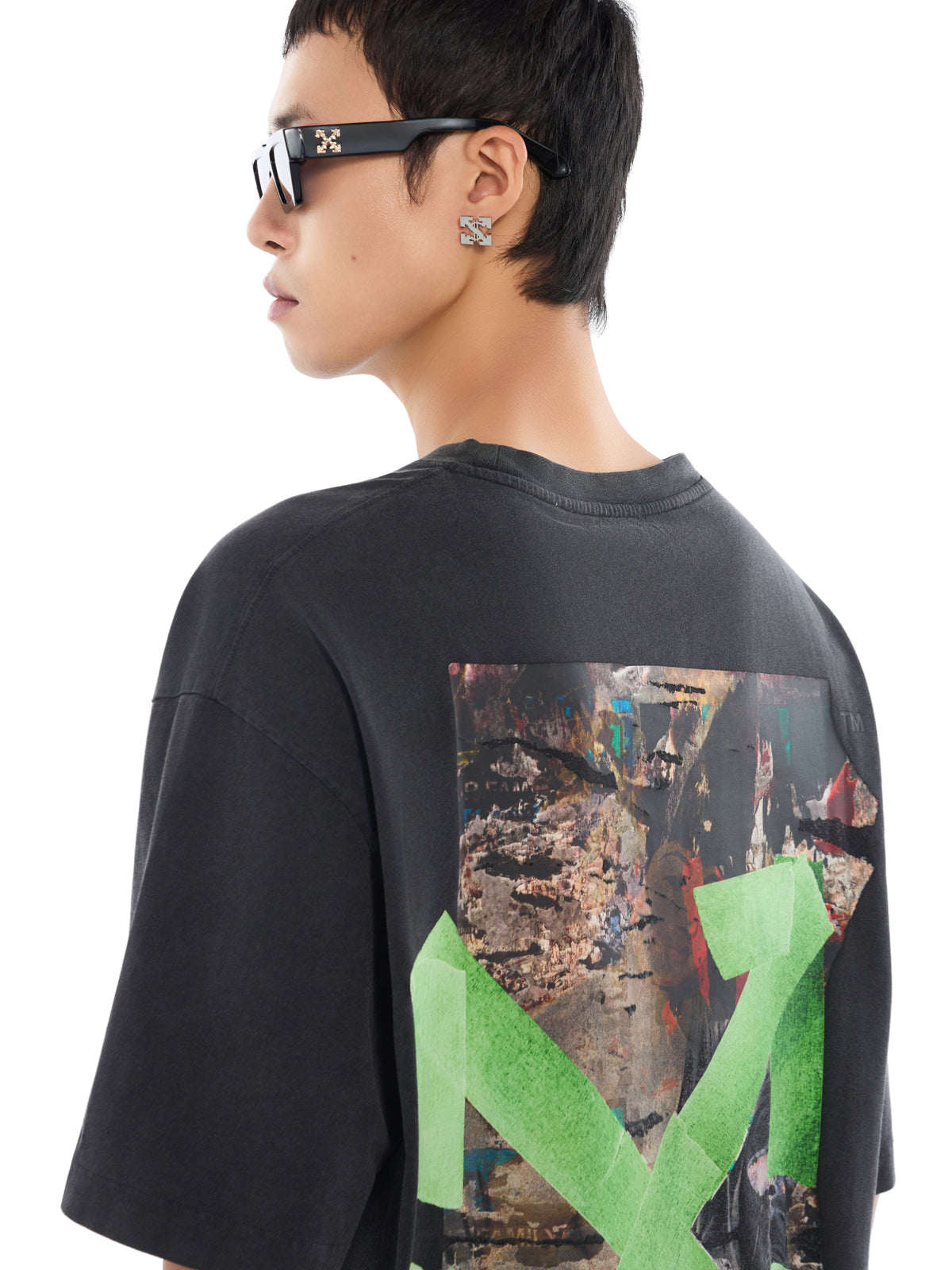 OFF WHITE Bacco Arrow Skate Short Sleeve T-Shirt VINTAGE BLACK 44MAA120F26J019