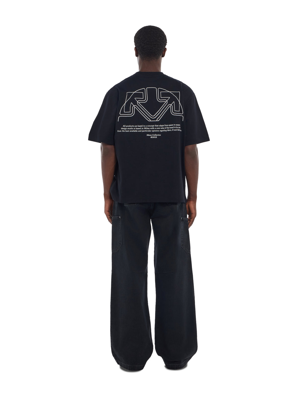 OFF WHITE Offline Half Arrow Skate T-Shirt BLACK 44MAA120F26J01E