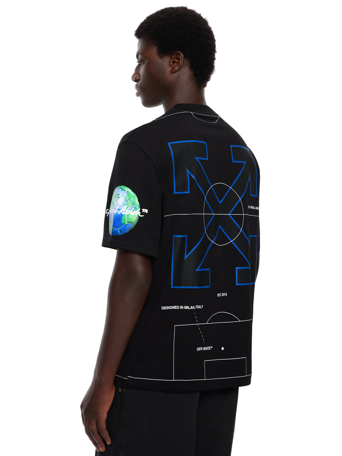OFF WHITE Soccer '26 Arrow Skate T-shirt BLACK 44MAA120G26J001