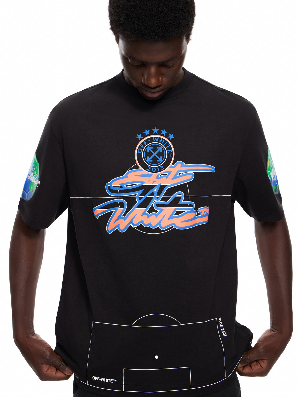 OFF WHITE Soccer '26 Arrow Skate T-shirt BLACK 44MAA120G26J001