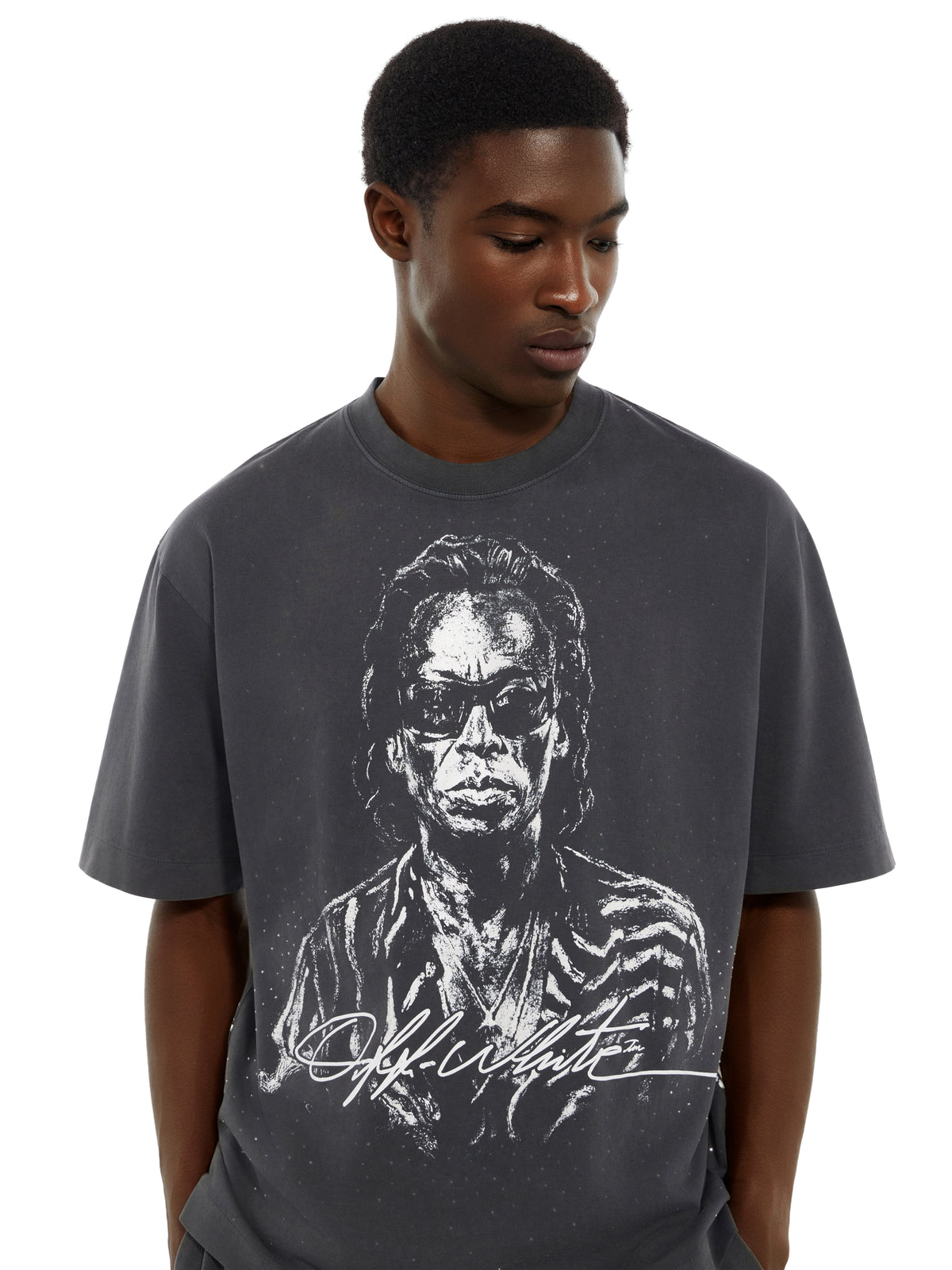 OFF WHITE Mr. Davis Stadium Skate T-Shirt BLACK 44MAA120G26J00A