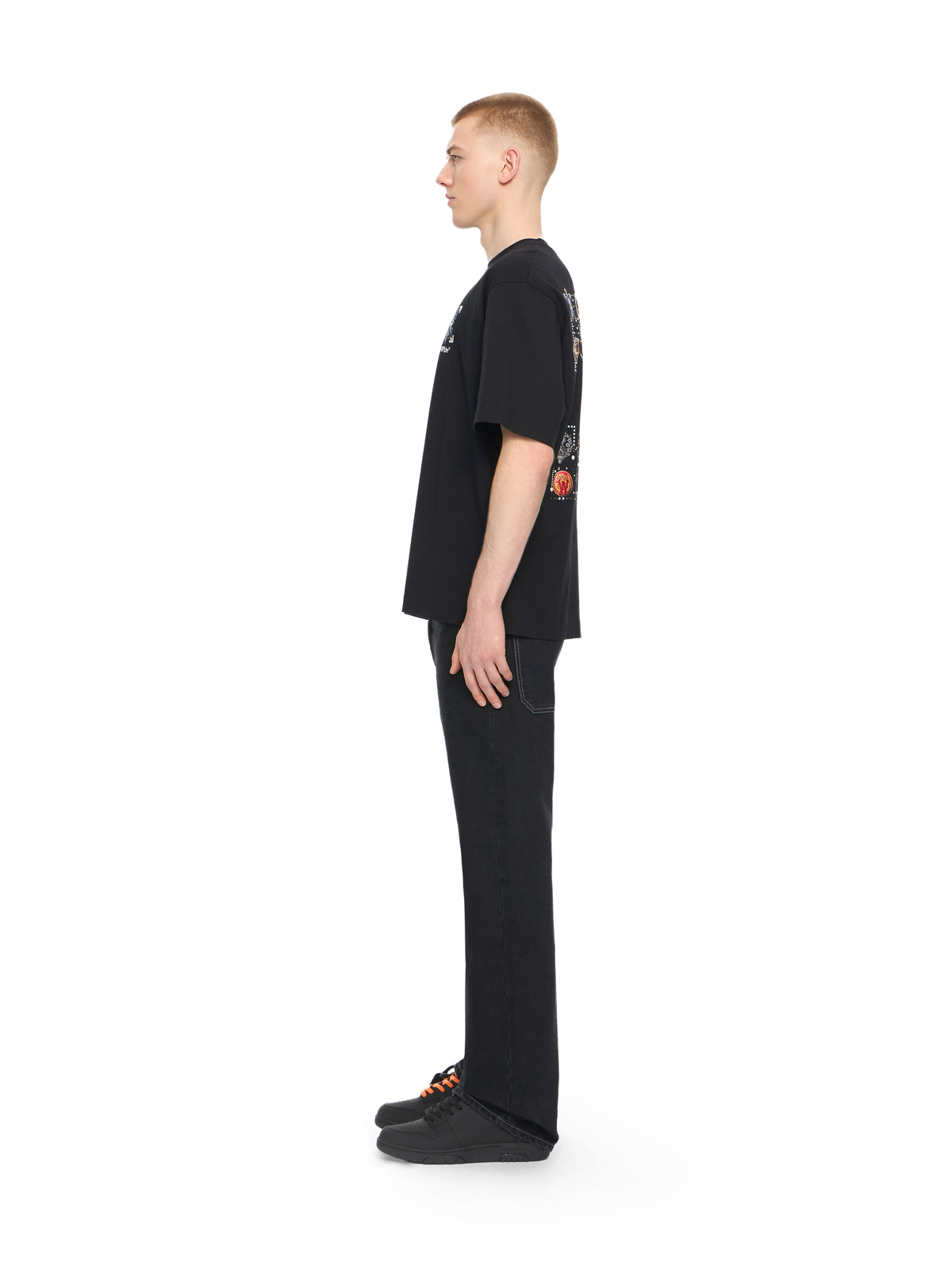 OFF WHITE Jewel Arrow Skate T-shirt BLACK 44MAA120S26J003