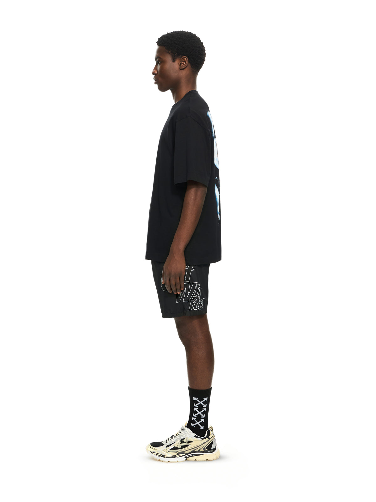 OFF WHITE 3D Spray Arrow Skate T-shirt BLACK 44MAA120S26J00I