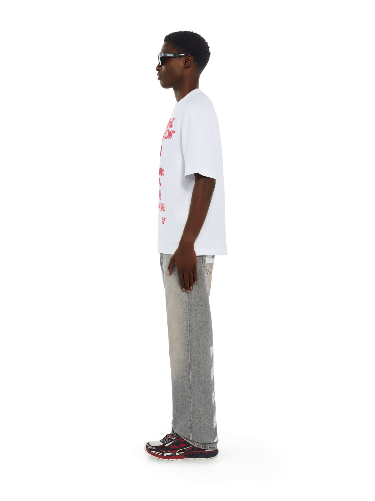 OFF WHITE Mr. Davis Trumpet Skate T-Shirt WHITE 44MAA120W26J001