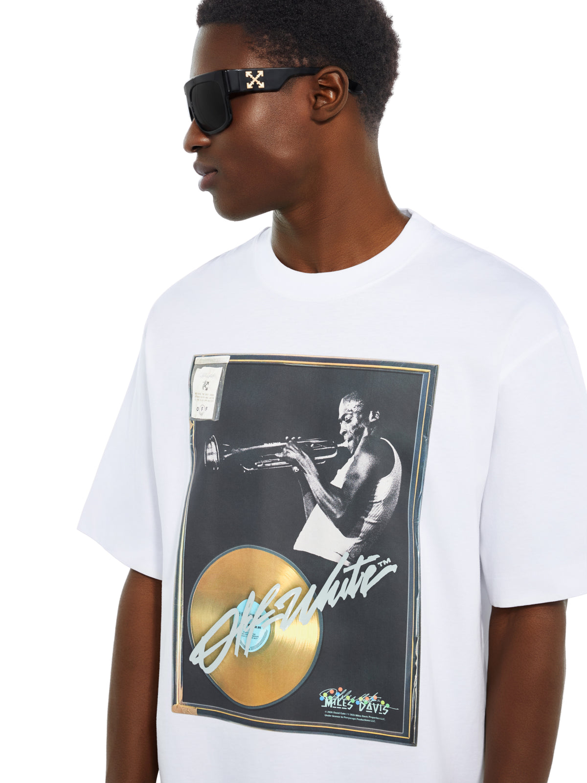 OFF WHITE Mr. Davis Certified Gold Skate T-Shirt WHITE 44MAA120W26J003