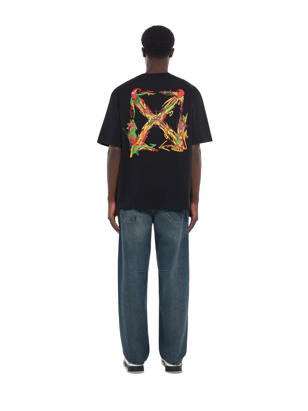 OFF WHITE Mr. Davis Arrow Trumpet Skate T-Shirt BLACK 44MAA120W26J00B