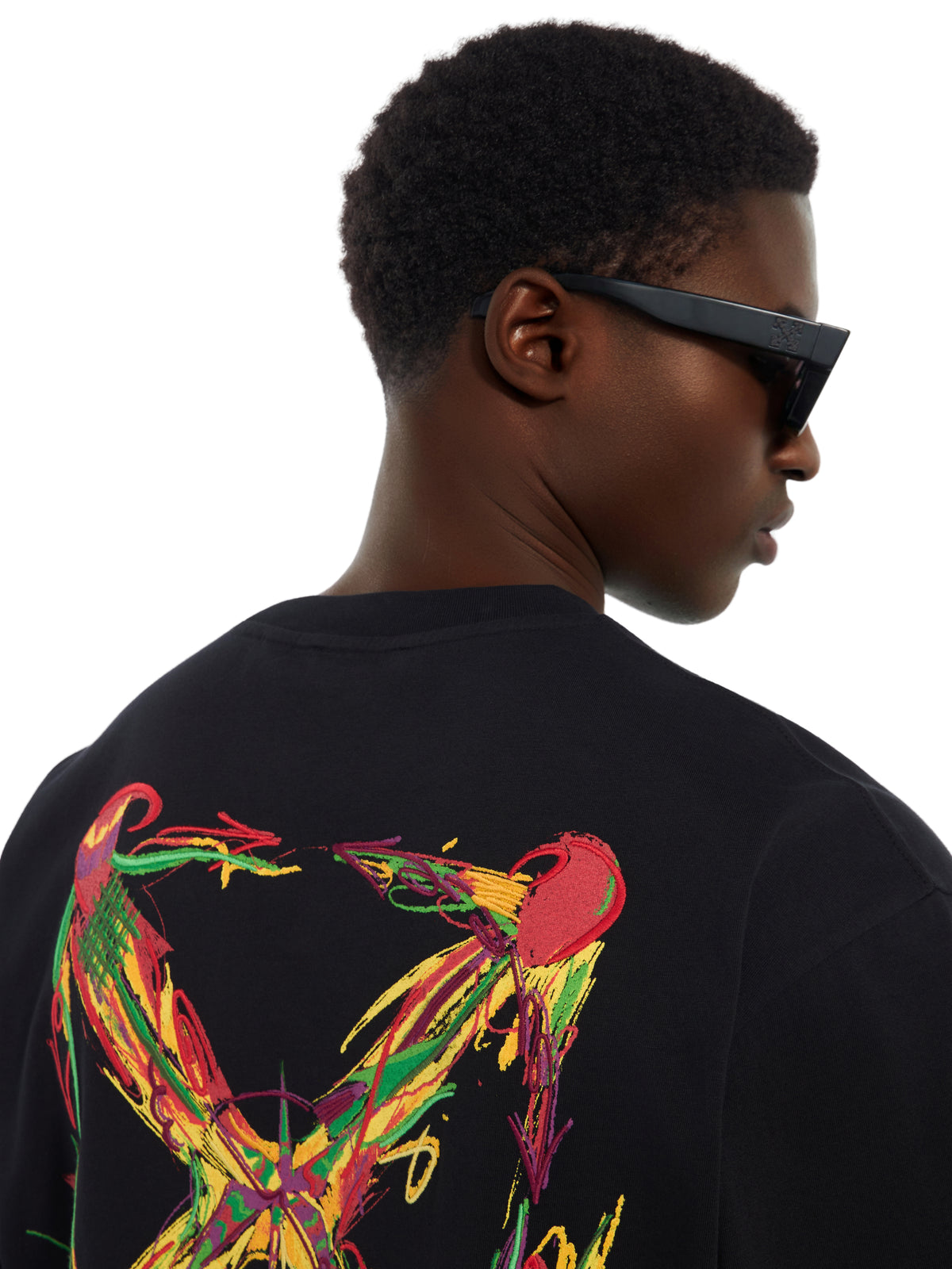 OFF WHITE Mr. Davis Arrow Trumpet Skate T-Shirt BLACK 44MAA120W26J00B