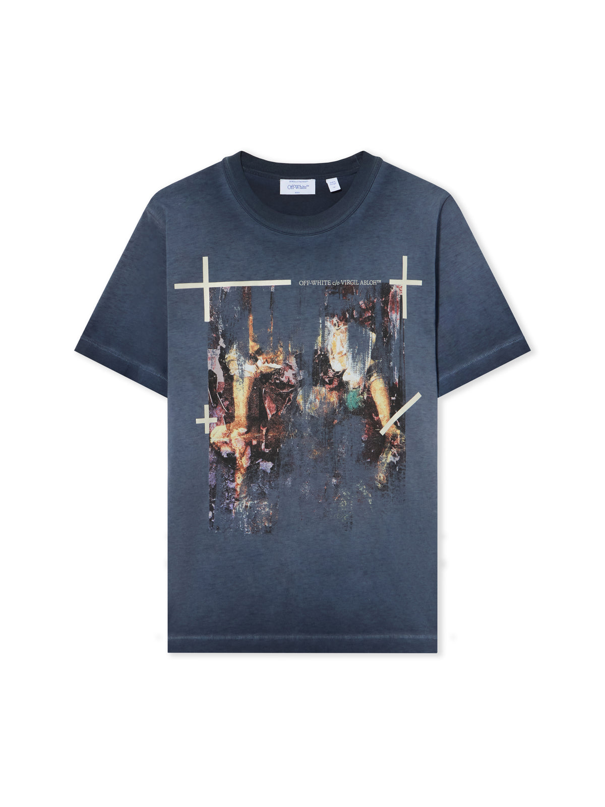 OFF WHITE Ripped Narciso T-Shirt CLOUD BLU GRAPHITE 44MAA16MF26J00K