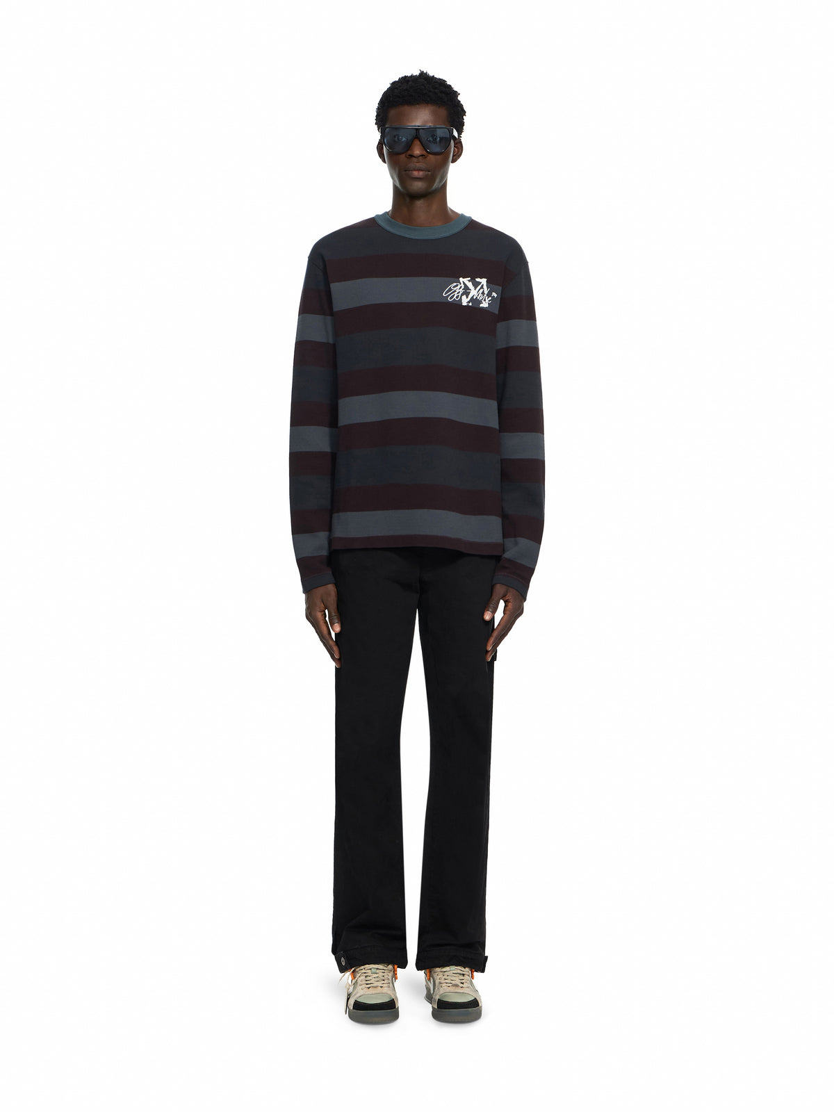 OFF WHITE Stroke Striped Long Sleeve T-Shirt MULTICOLOR 44MAB09KF26J002