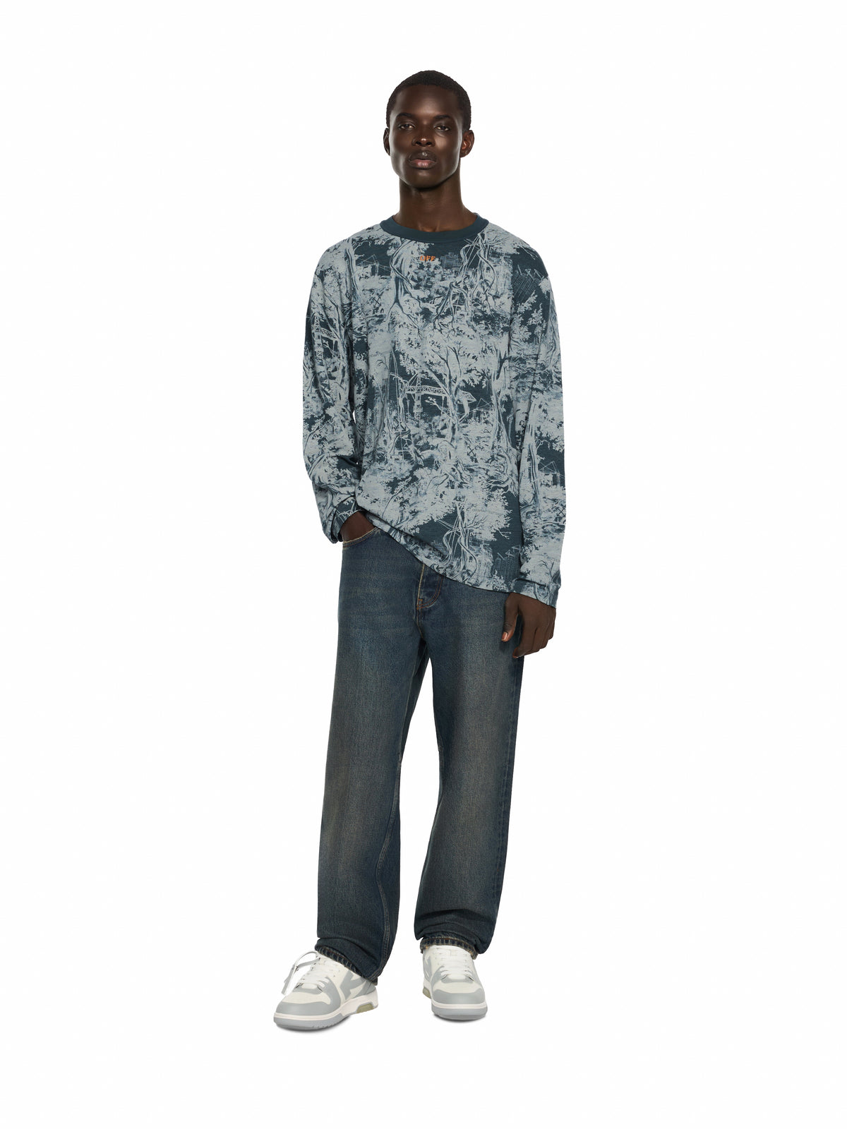 OFF WHITE City Nature Relaxed Long Sleeve T-Shirt CITYNATURE VERSION 44MAB09LF26J001