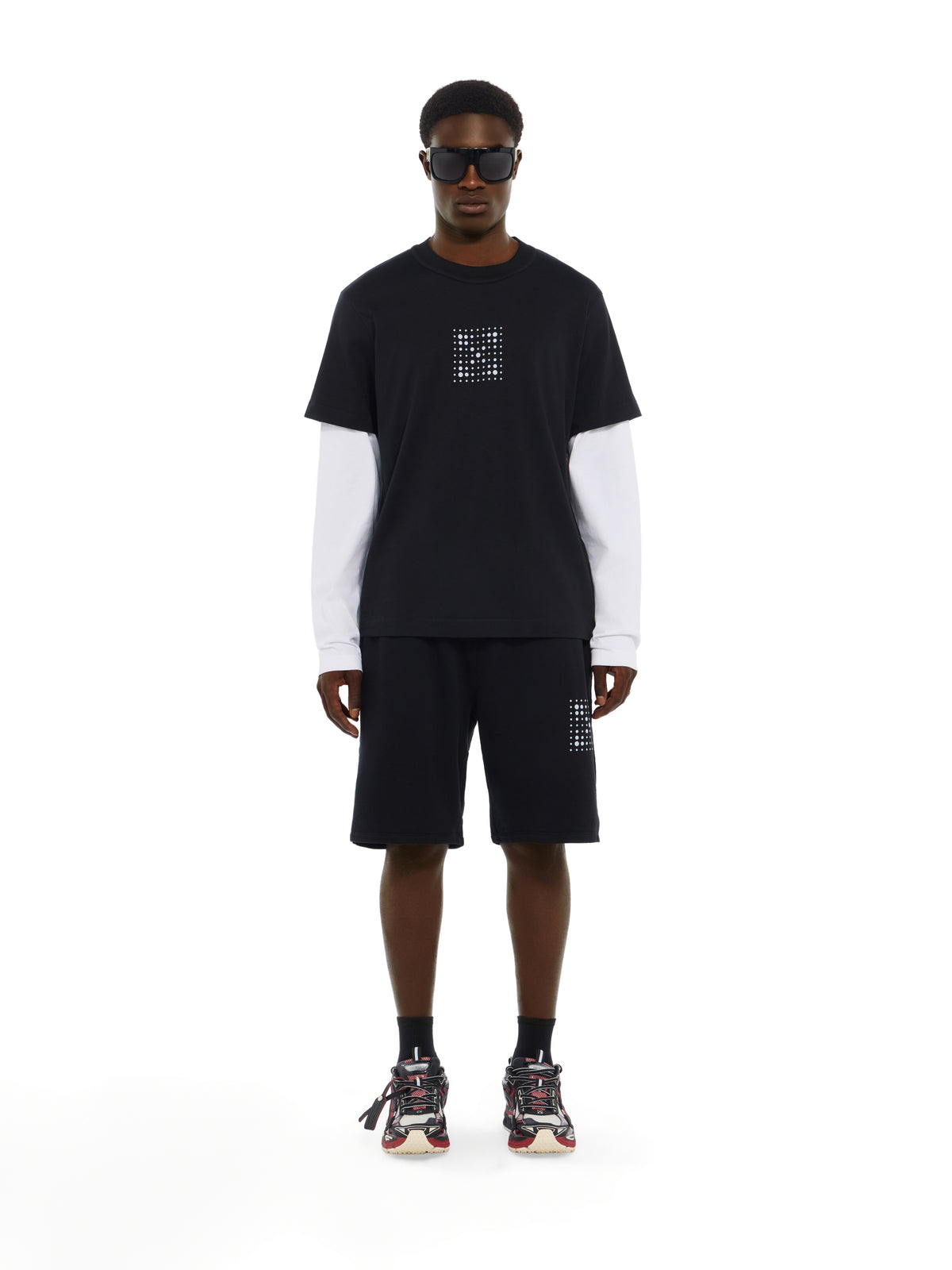 OFF WHITE Dotted Arrow Double Sleeve Regular Long Sleeve T-Shirt BLACK 44MAB09RG26J002