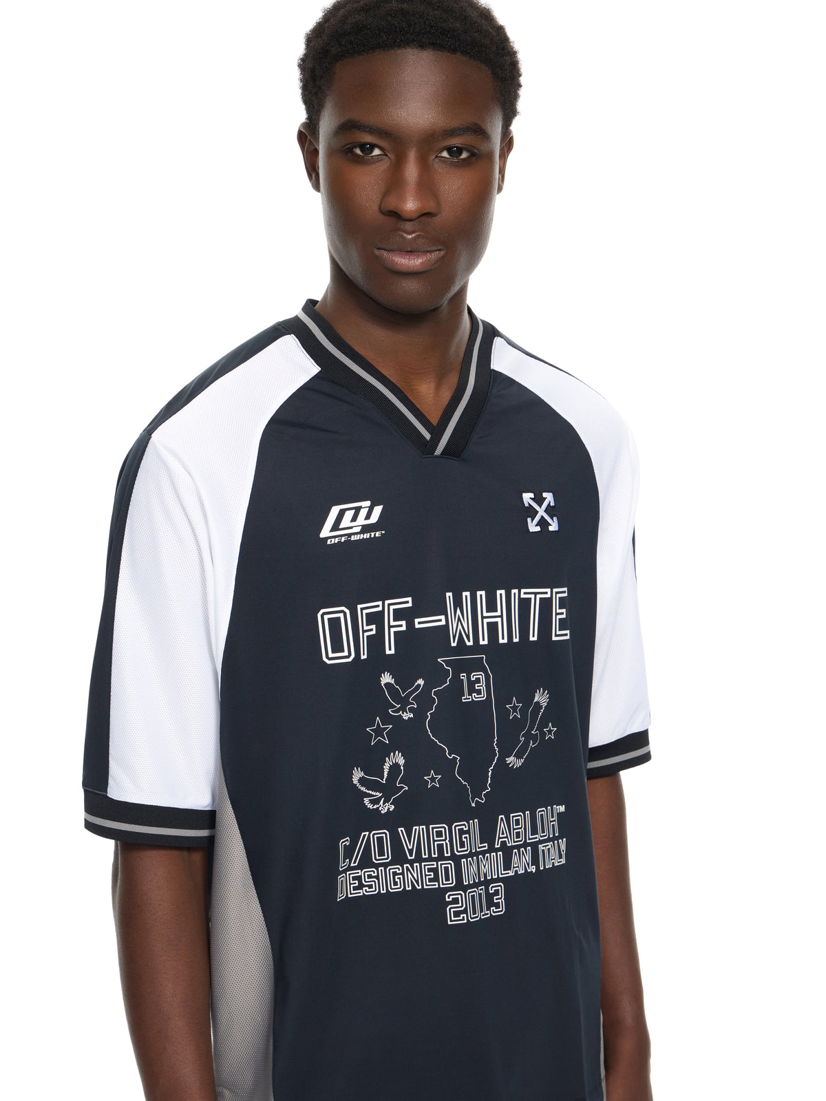 OFF WHITE Eagle Team Soccer Top BLACK 44MAD013S26J001