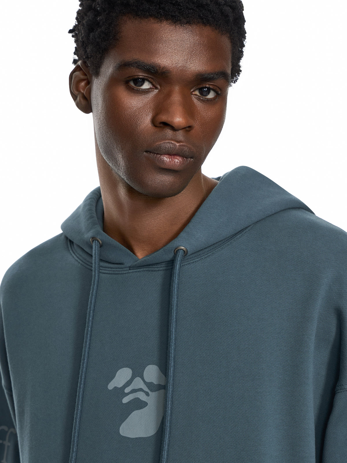OFF WHITE Swimming Logo Skate Hoodie DARK SLATE 44MBB085F26F002