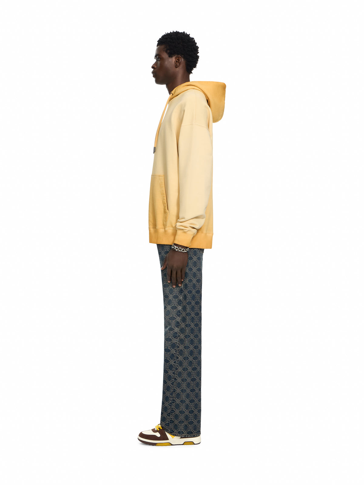 OFF WHITE Swimming Face Skate Hoodie CLOUD NUGGET GOLD 44MBB085F26F009