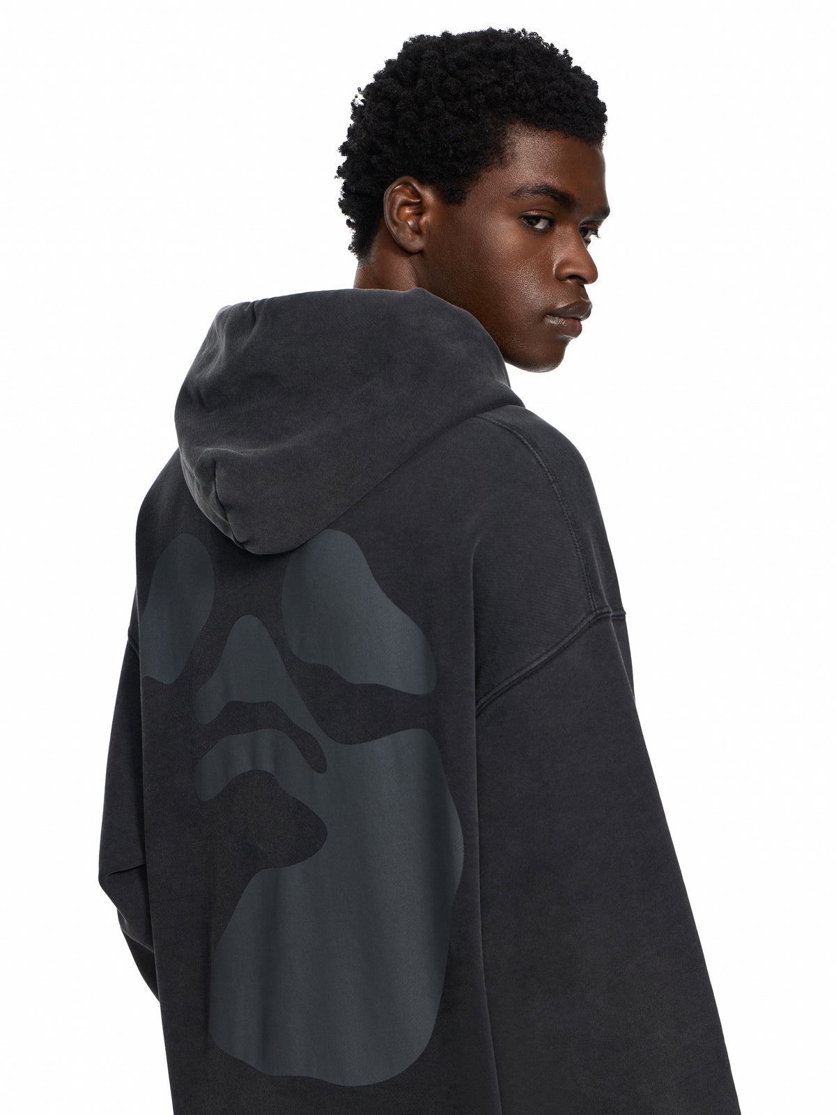 OFF WHITE Swimming Face Skate Hoodie VINTAGE BLACK 44MBB085F26F00A