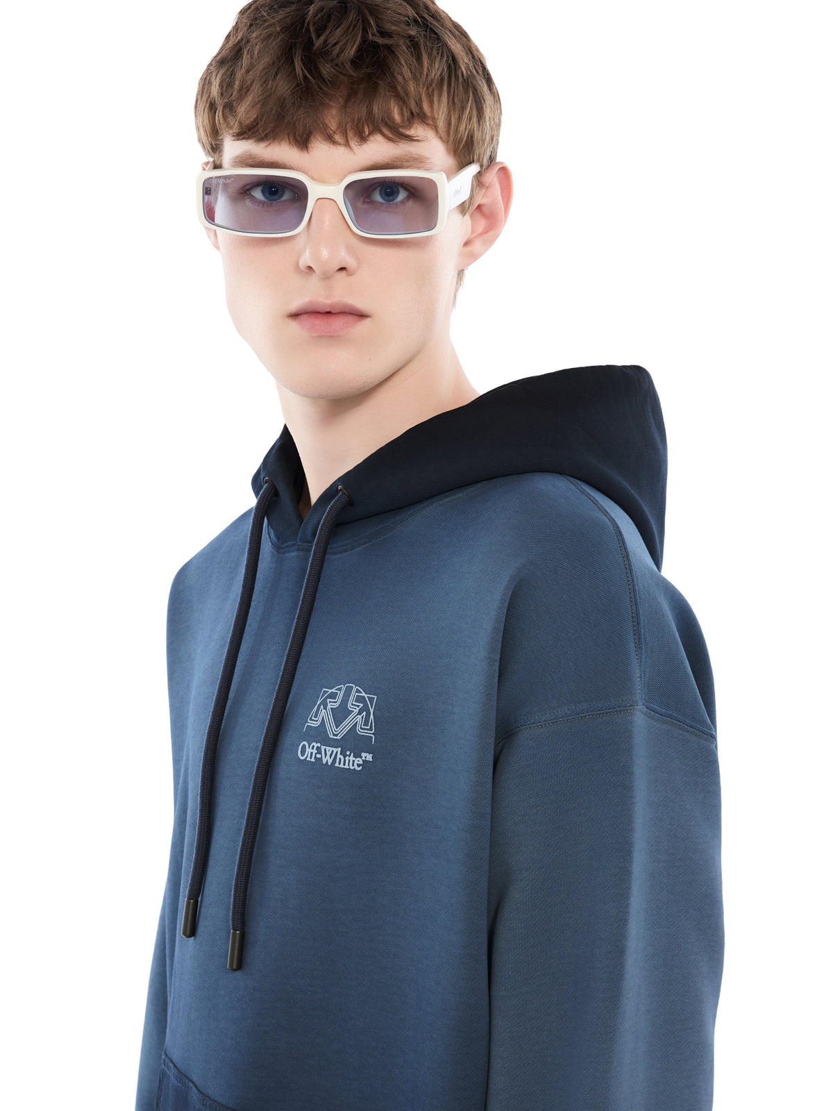 OFF WHITE Offline Half Arrow Skate Hoodie CLOUD BLU GRAPHITE 44MBB085F26F00W