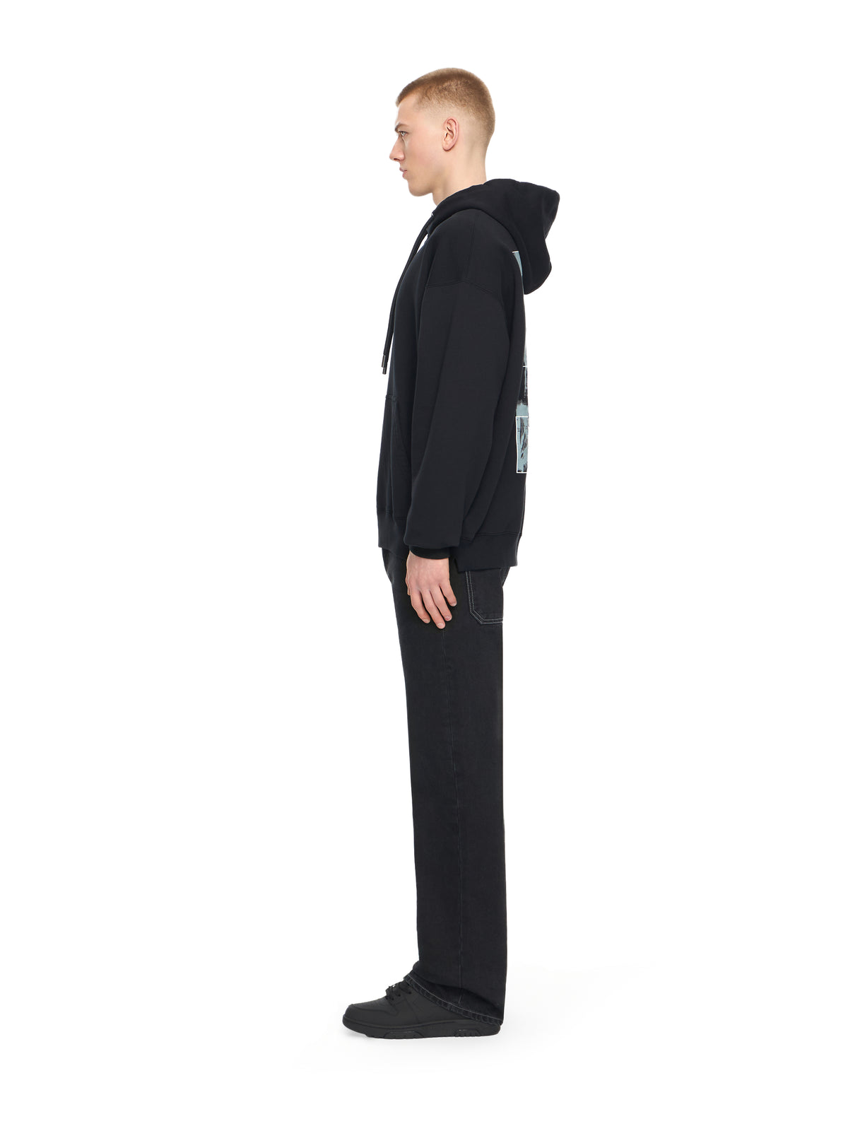 OFF WHITE Paint Arrow Skate Hoodie BLACK 44MBB085S26F00K