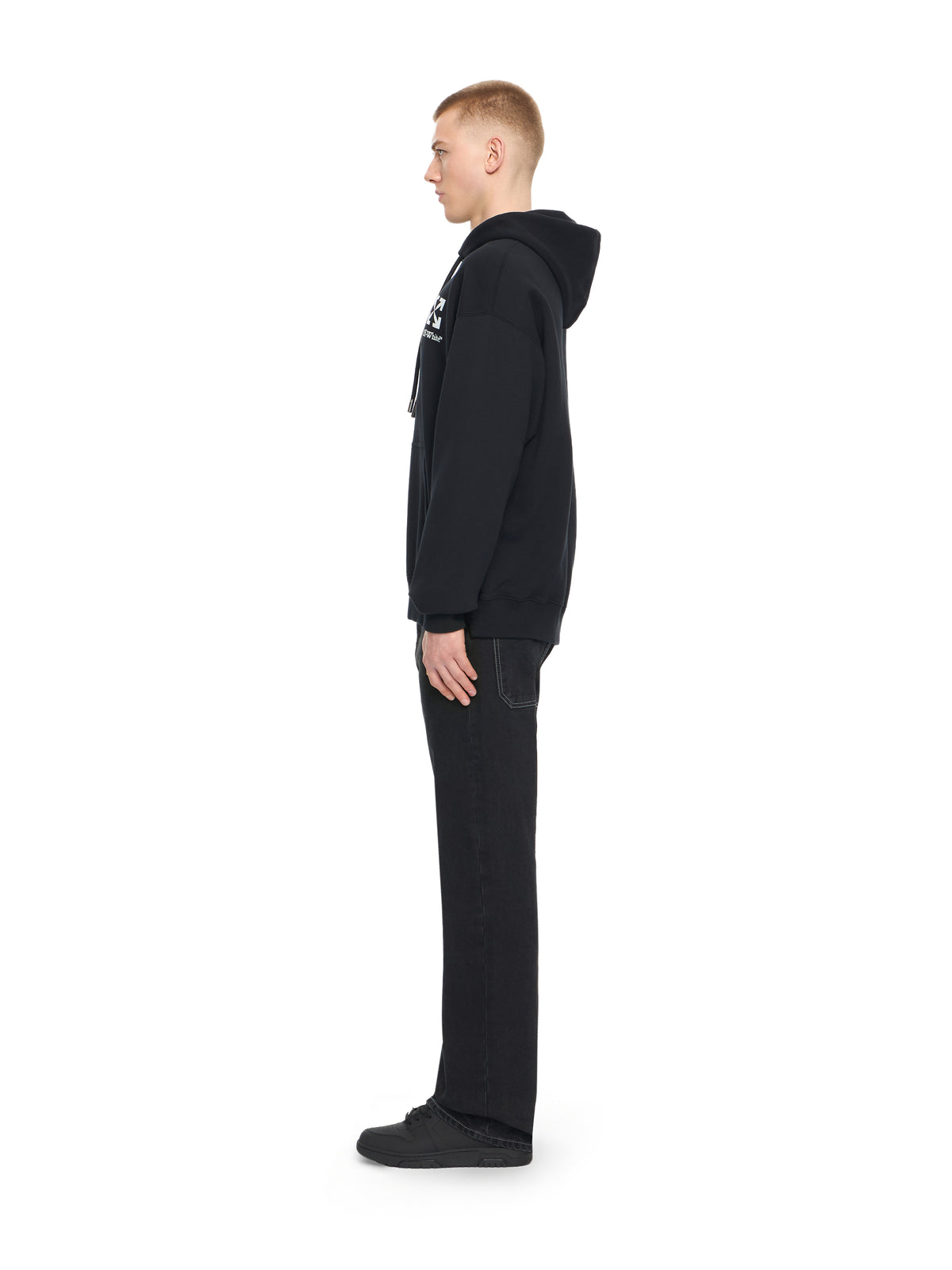OFF WHITE Small Arrow Skate Hoodie BLACK 44MBB085S26F00O