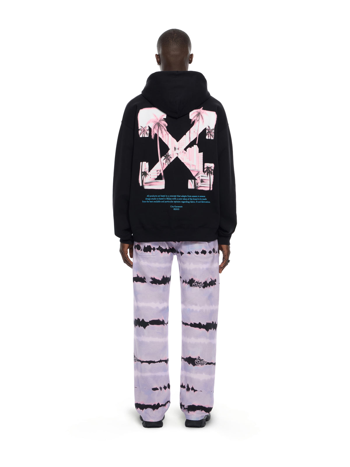 OFF WHITE Miami City Garments Skate Hoodie BLACK 44MBB085S26F01I