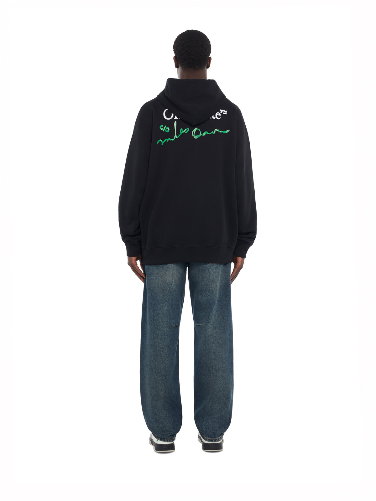 OFF WHITE Mr. Davis League Skate Hoodie BLACK 44MBB085W26F004