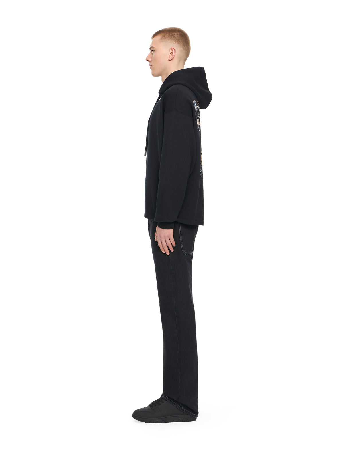 OFF WHITE Jewel Arrow Loose Hoodie BLACK 44MBB12MS26F002