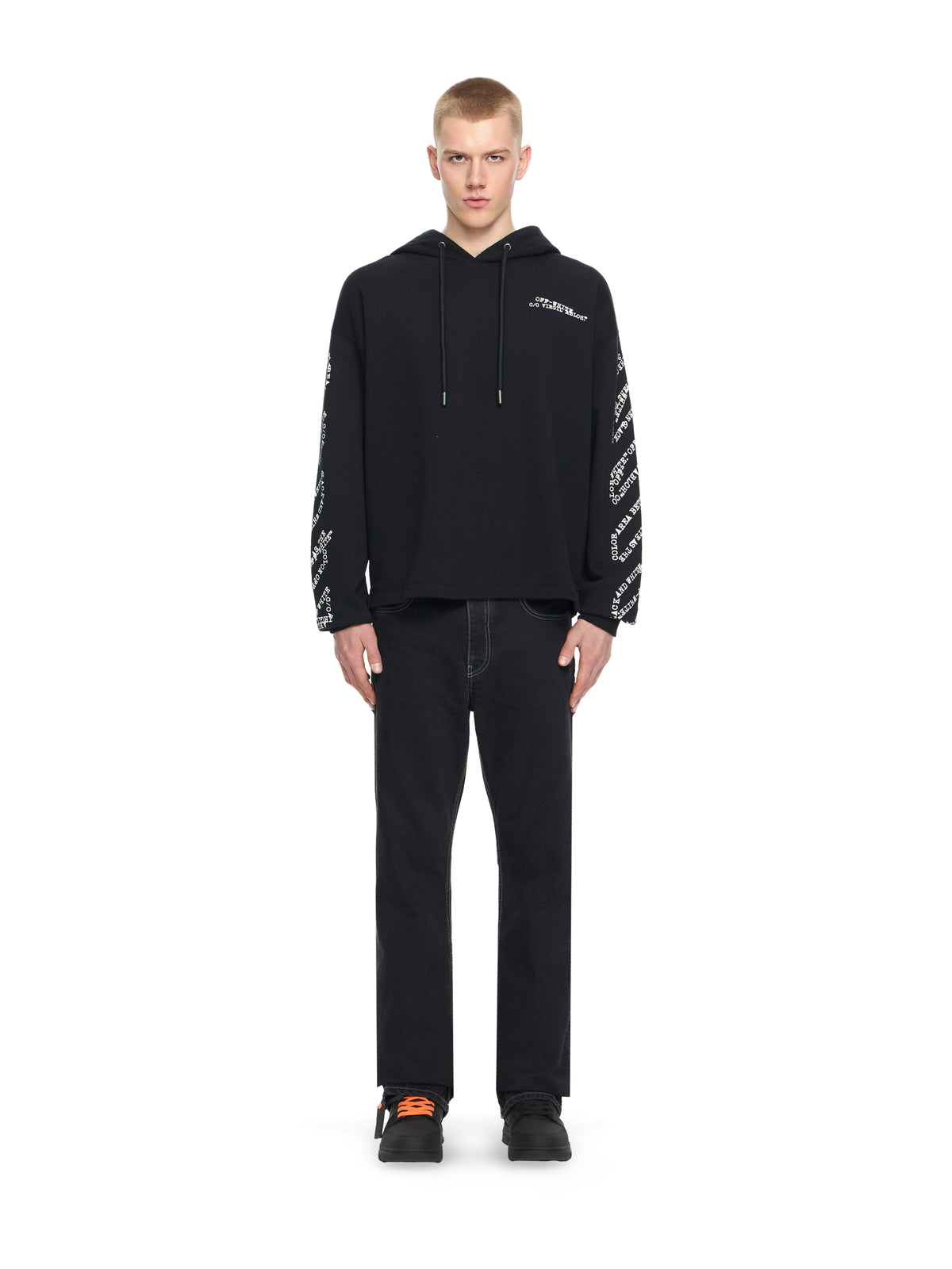 Type Arrow Diagonal Loose Hoodie