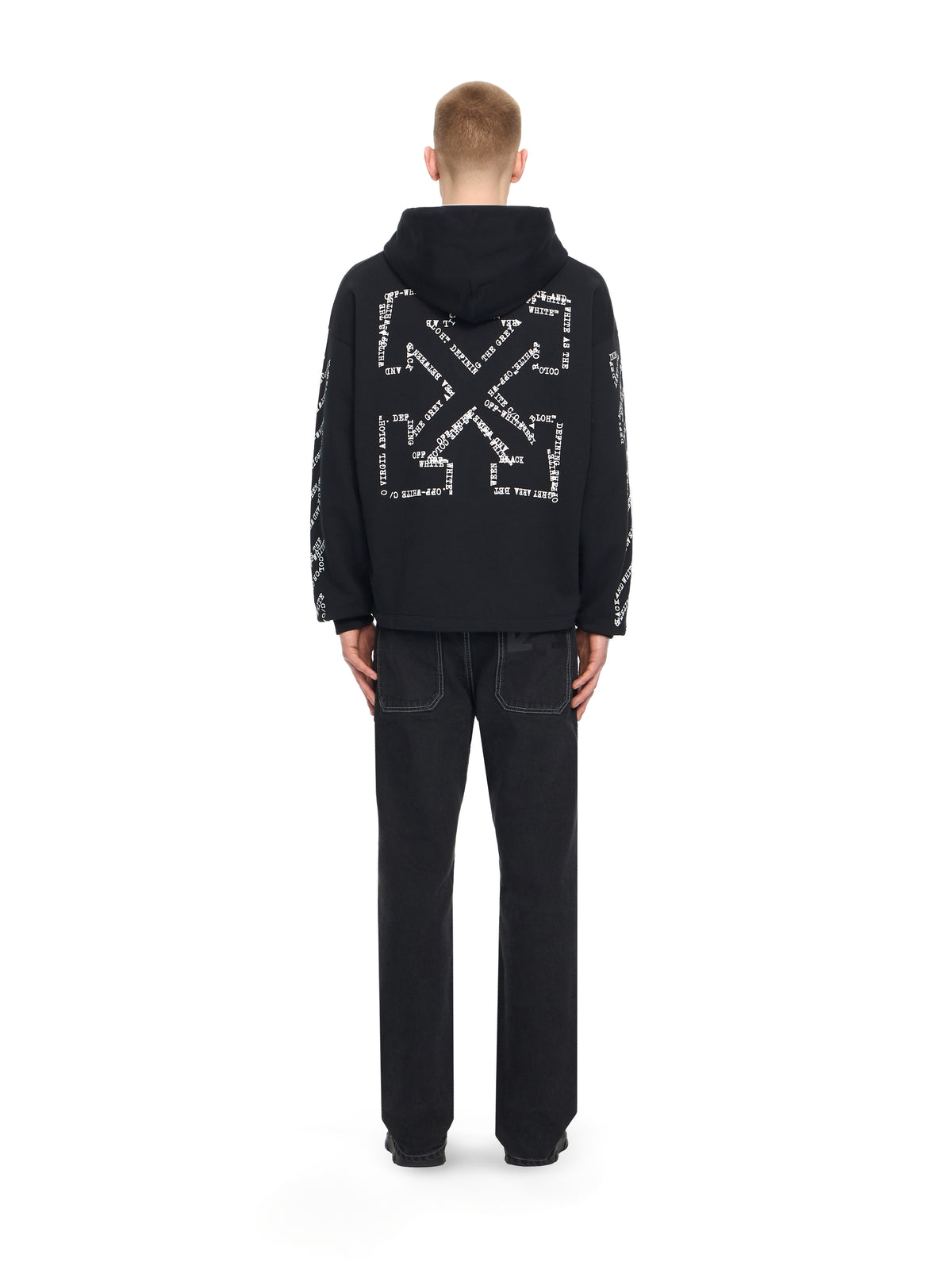 OFF WHITE Type Arrow Diagonal Loose Hoodie BLACK 44MBB12MS26F005