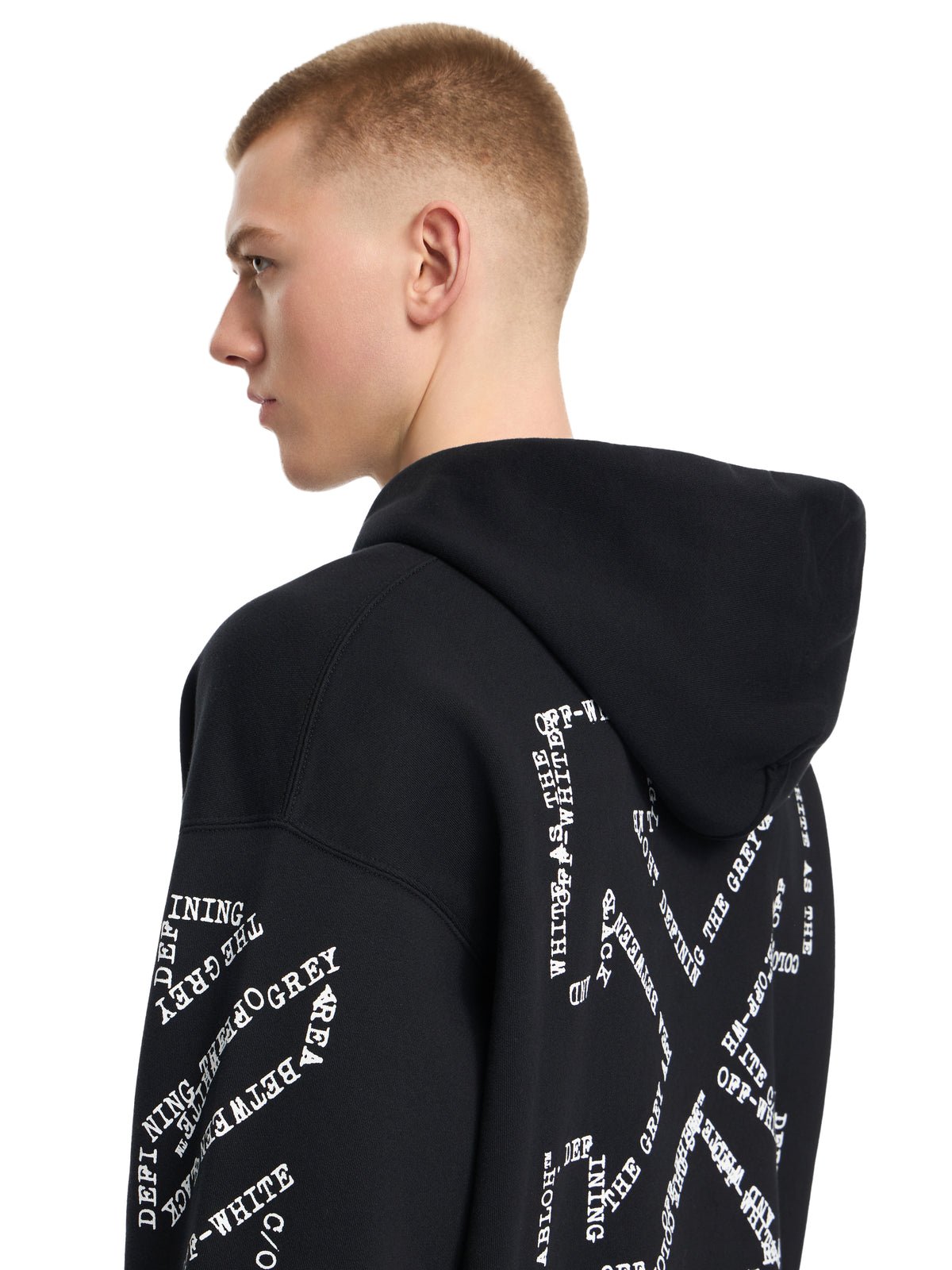 Type Arrow Diagonal Loose Hoodie