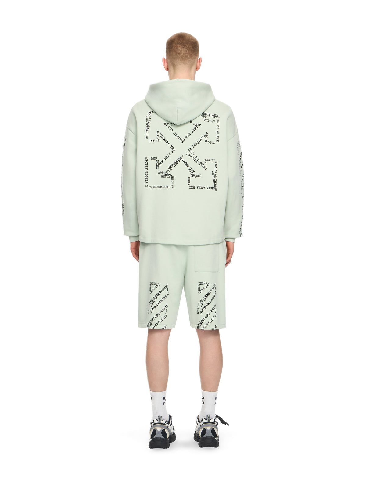 OFF WHITE Type Arrow Diagonal Loose Hoodie FADE OUT MINT 44MBB12MS26F006