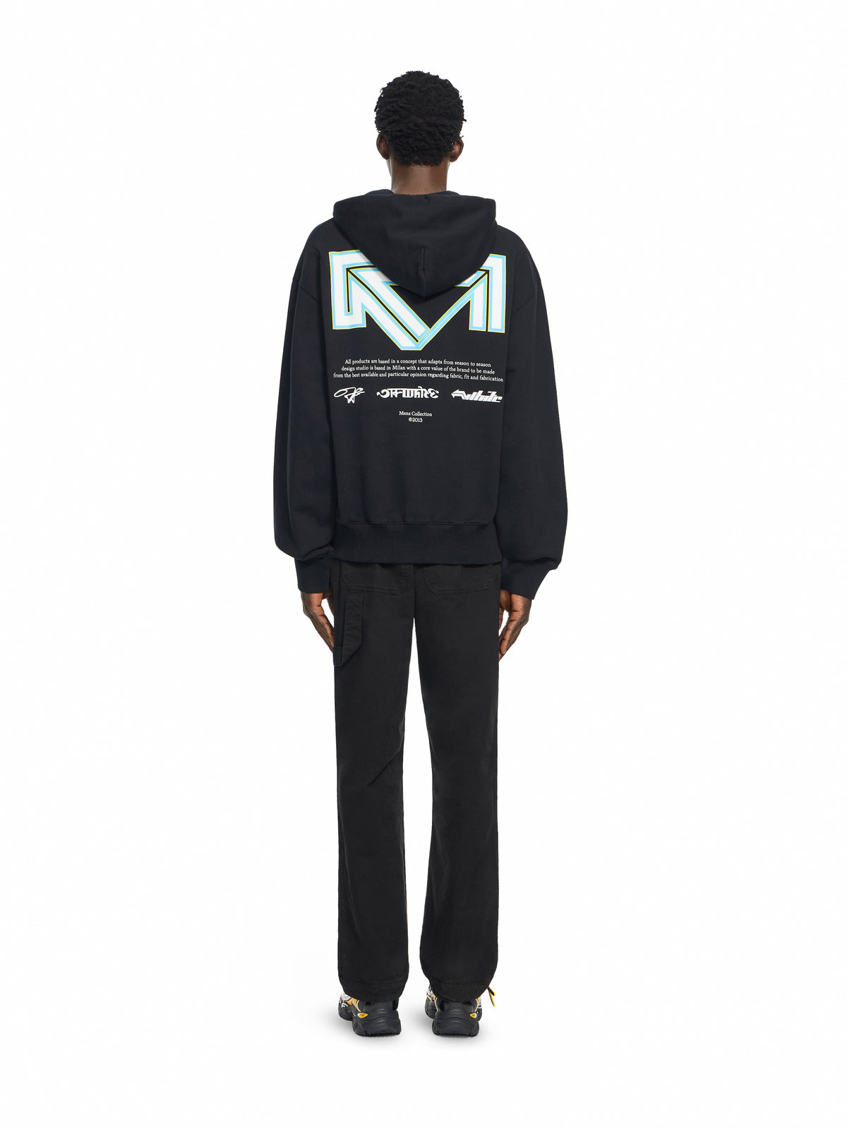 OFF WHITE Industrial Half Arrow Hoodie BLACK 44MBB12NF26F003