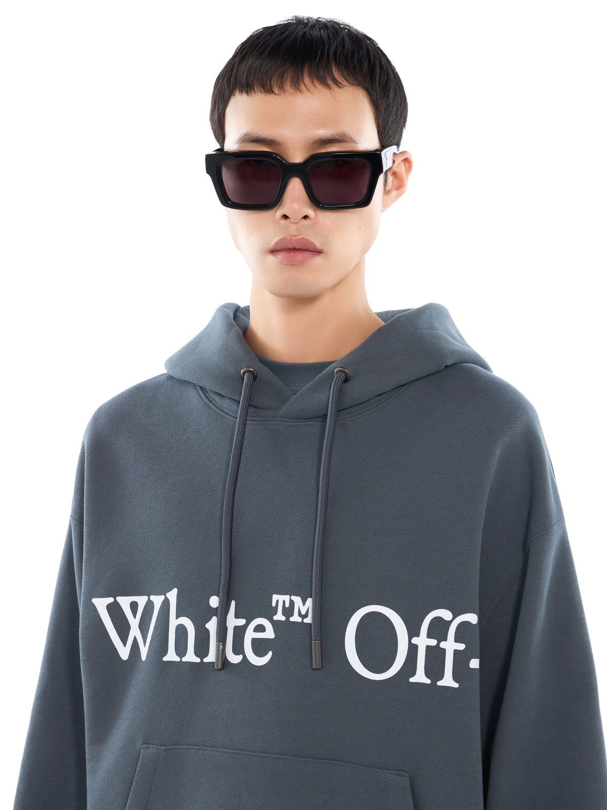OFF WHITE Bookish Scarf Hoodie DARK SLATE 44MBB12NF26F009