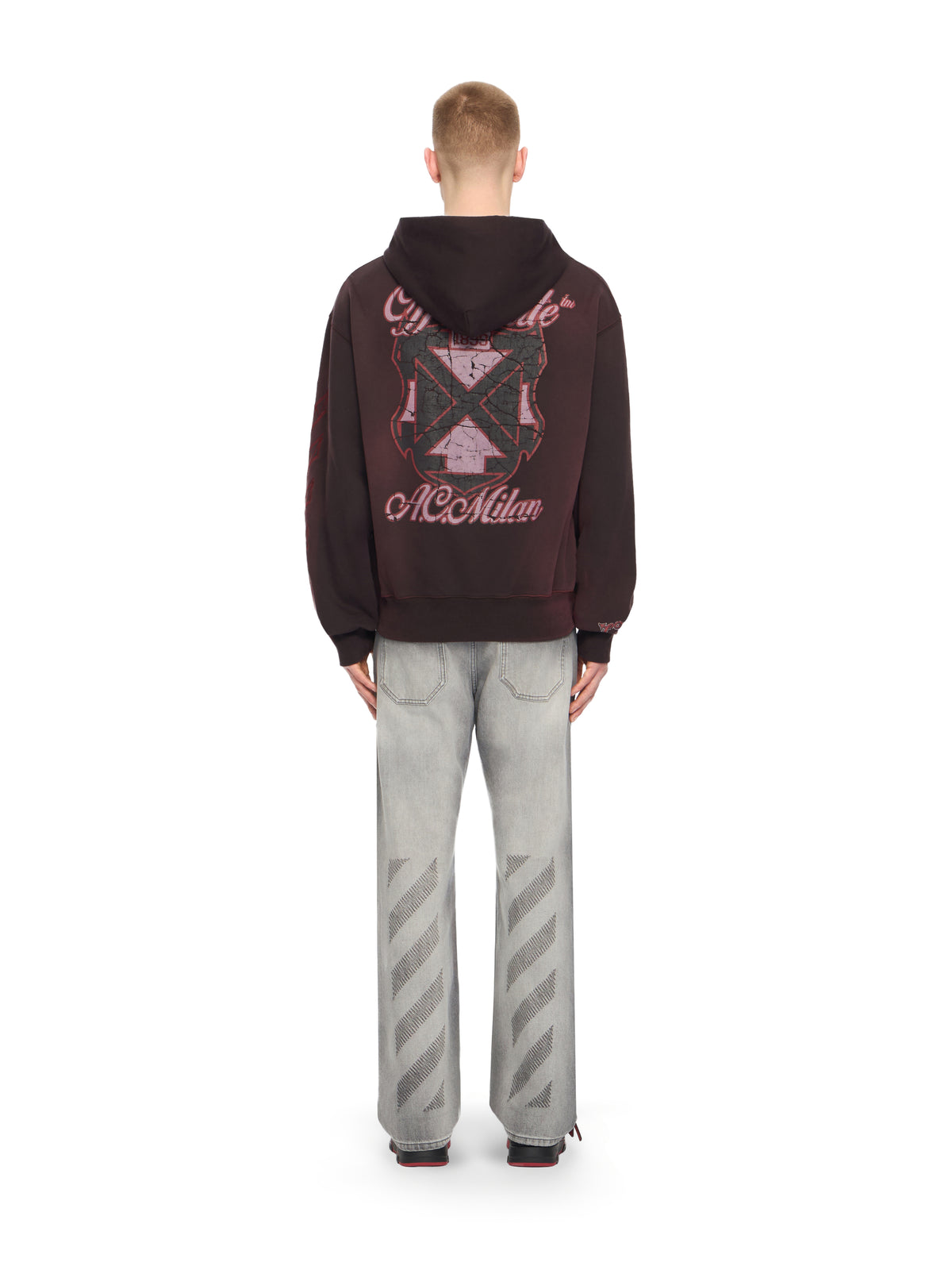 OFF WHITE Off-White™ c/o AC Milan Hoodie BLACK RED 44MBB12NG25F002