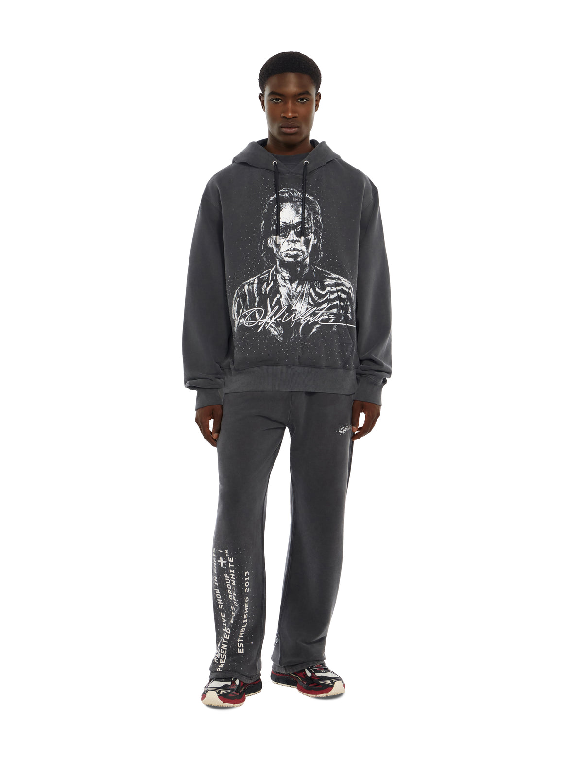 OFF WHITE Mr. Davis Stadium Regular Hoodie BLACK 44MBB12NG26F001