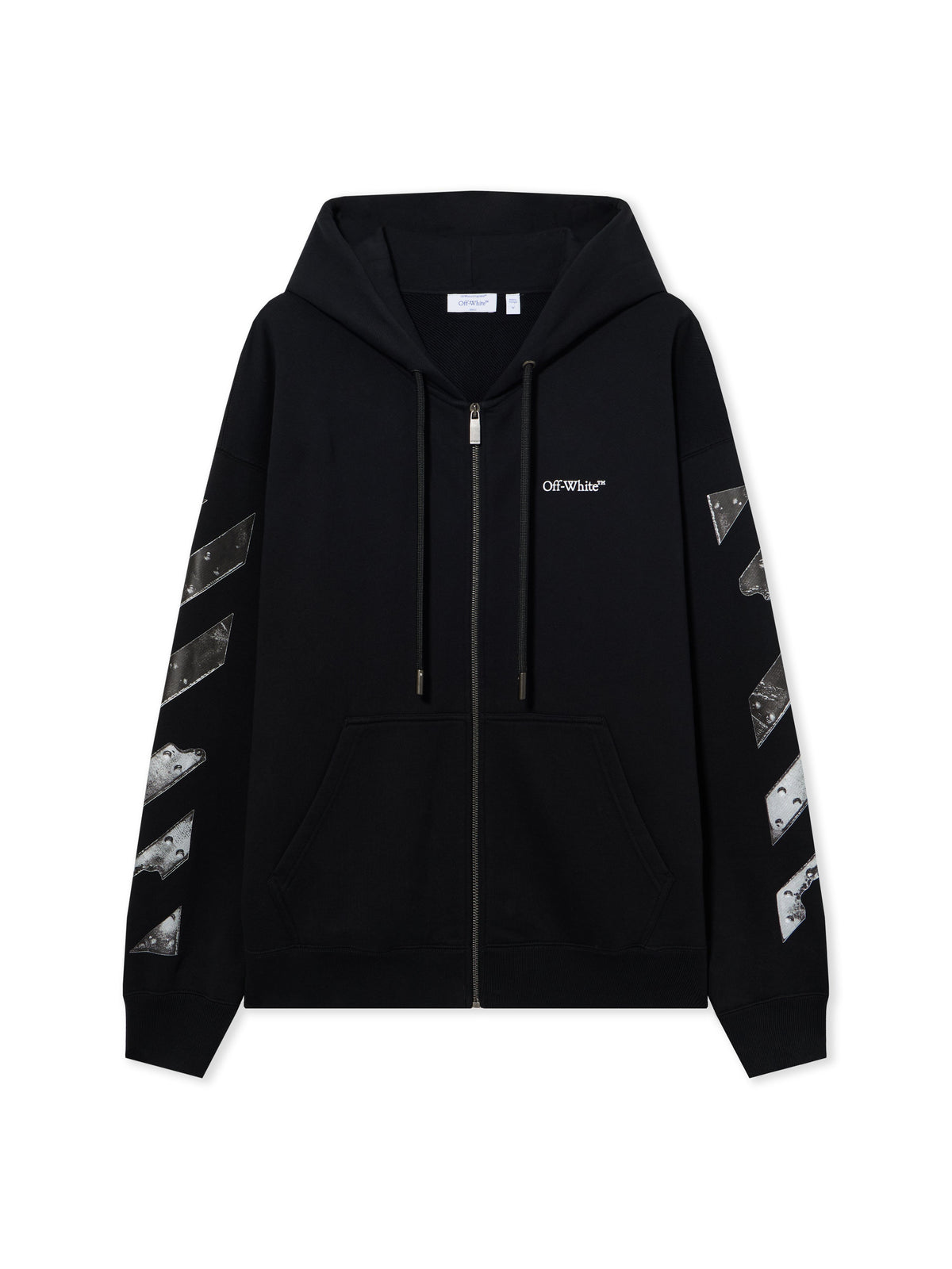 OFF WHITE Metal Arrow Skate Zip Hoodie BLACK 44MBE015S26F001