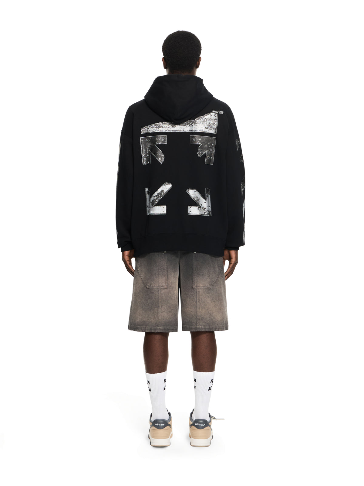 OFF WHITE Metal Arrow Skate Zip Hoodie BLACK 44MBE015S26F001