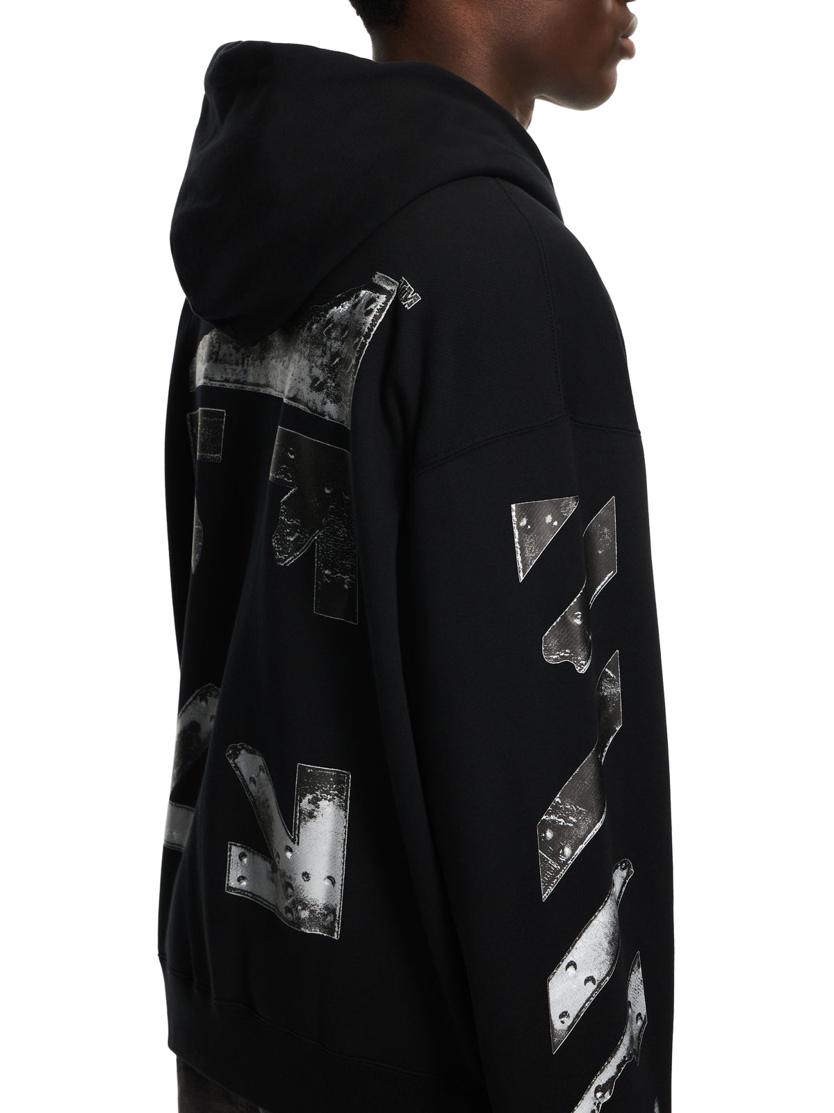 OFF WHITE Metal Arrow Skate Zip Hoodie BLACK 44MBE015S26F001