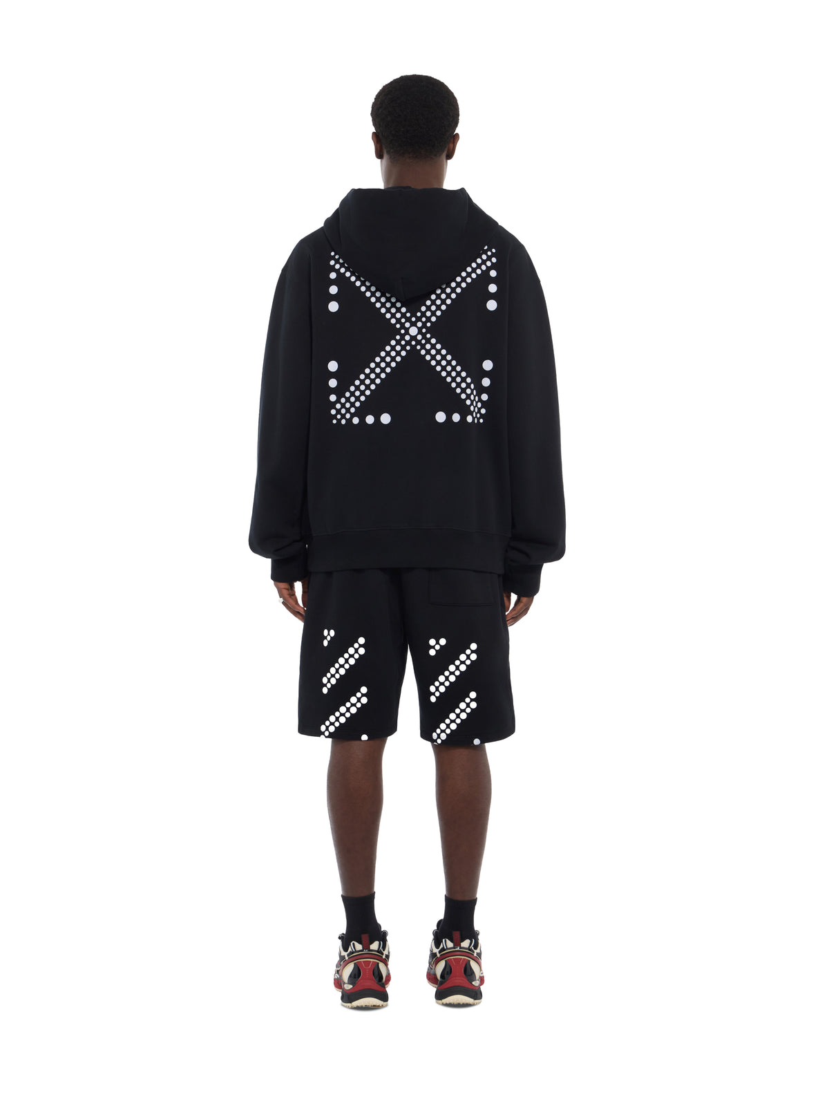 OFF WHITE Dotted Arrow Regular Zip Hoodie BLACK 44MBE02EG26F001