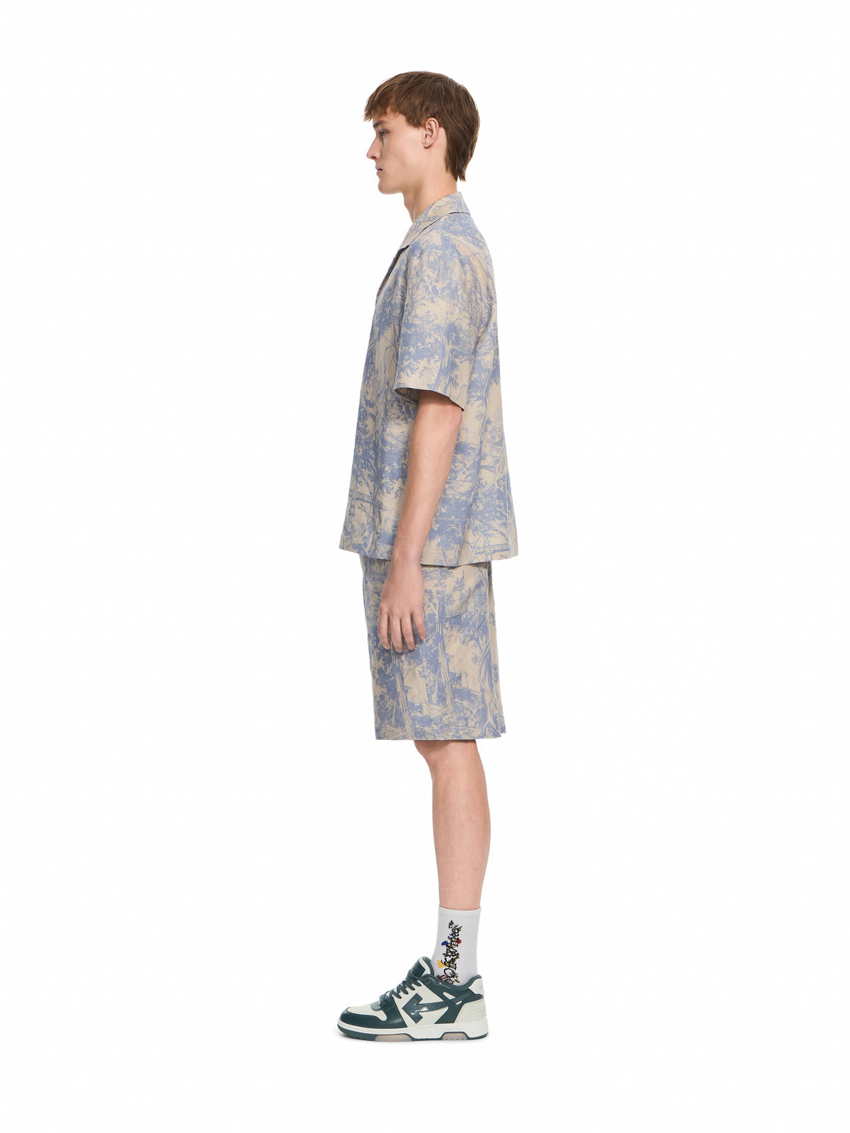 OFF WHITE City Nature Linen Bowling Shorts LIGHT GRAY 44MCB09KF26F005