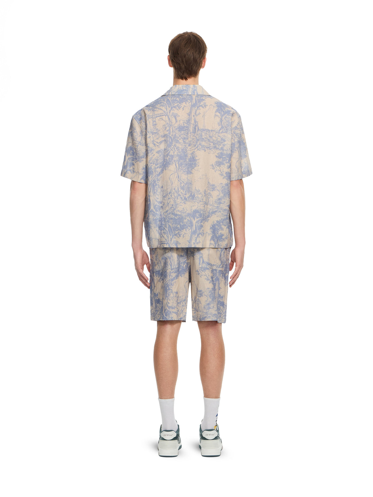 OFF WHITE City Nature Linen Bowling Shorts LIGHT GRAY 44MCB09KF26F005