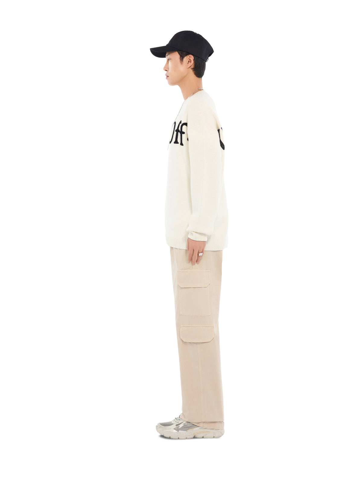 OFF WHITE Big Bookish Cotton Gabardine Cargo Pants STRING 44MCF04PF26F001