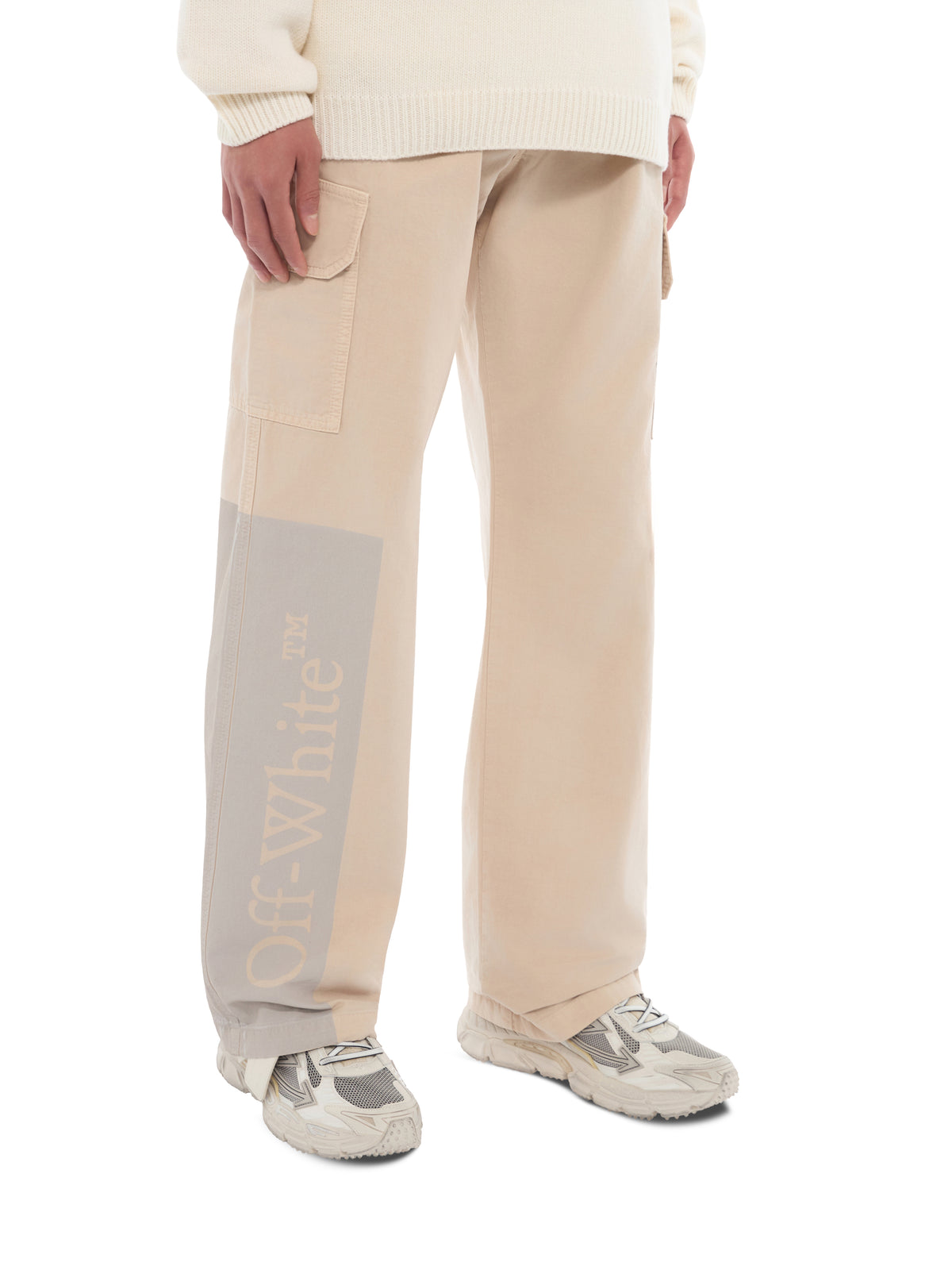OFF WHITE Big Bookish Cotton Gabardine Cargo Pants STRING 44MCF04PF26F001